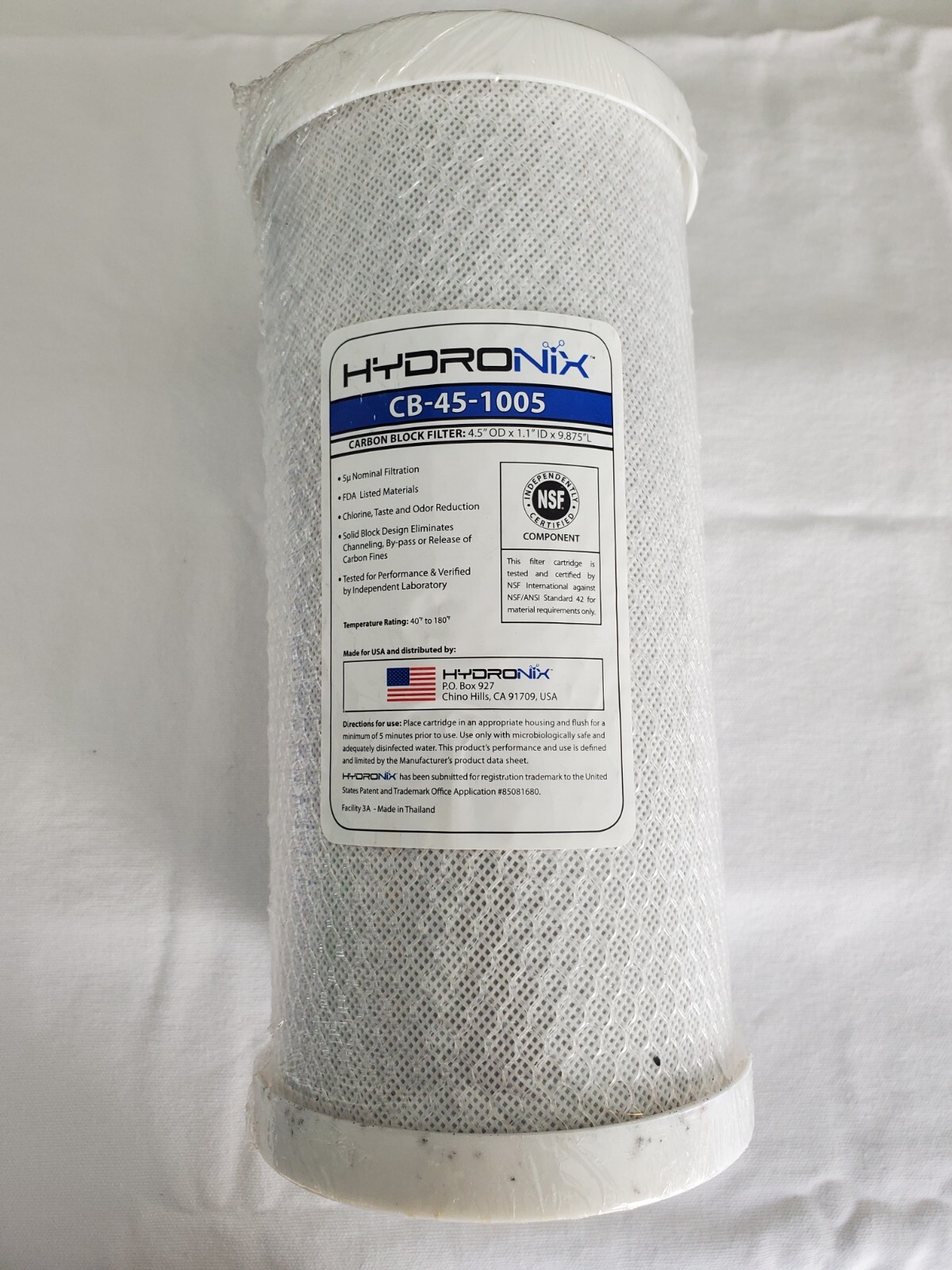Hydronix CB Series 5 Micron Carbon Block Filter (CB-45-1005)
