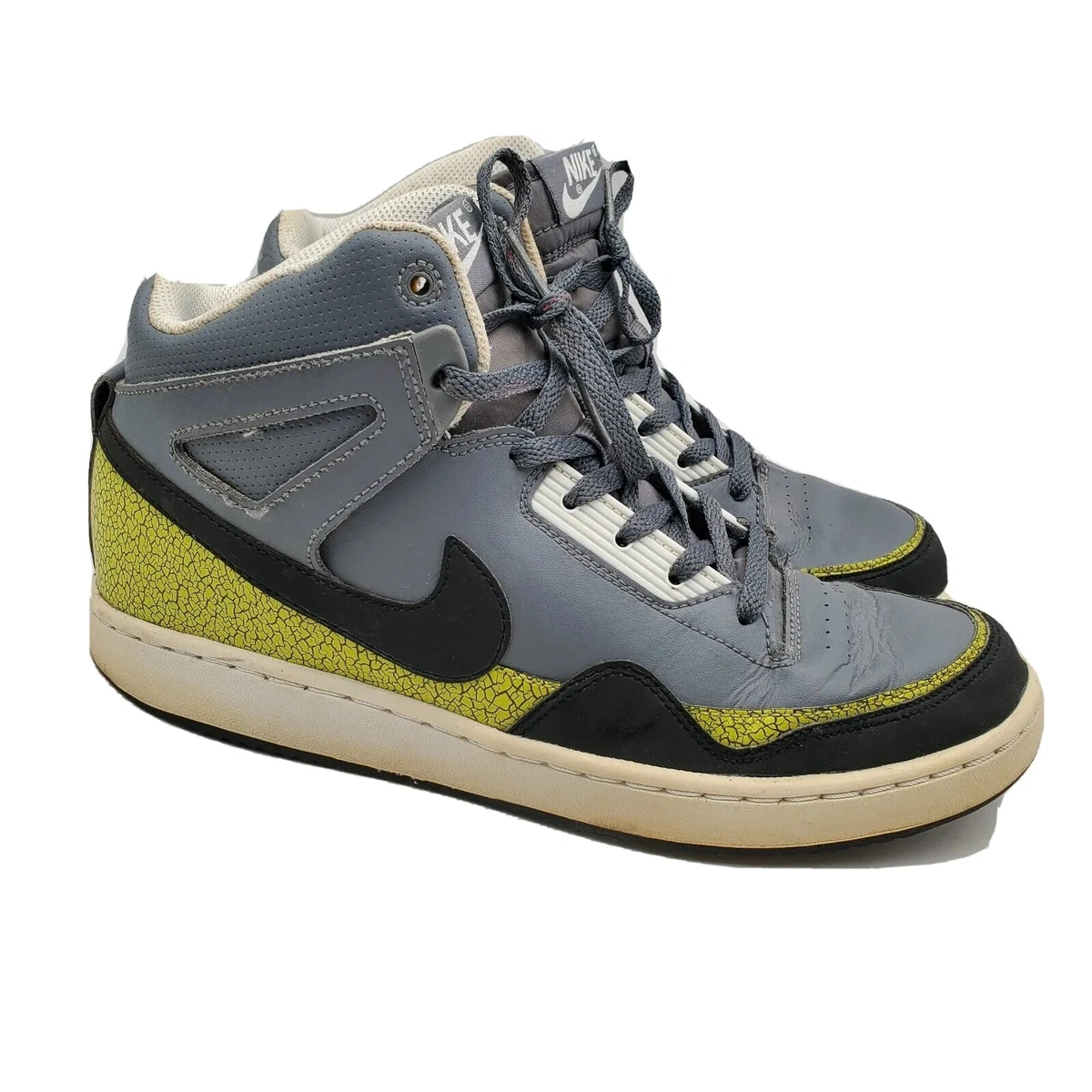 Nike AlphaBaller Mid Gray Black Cyber Leather Shoes 487858 001