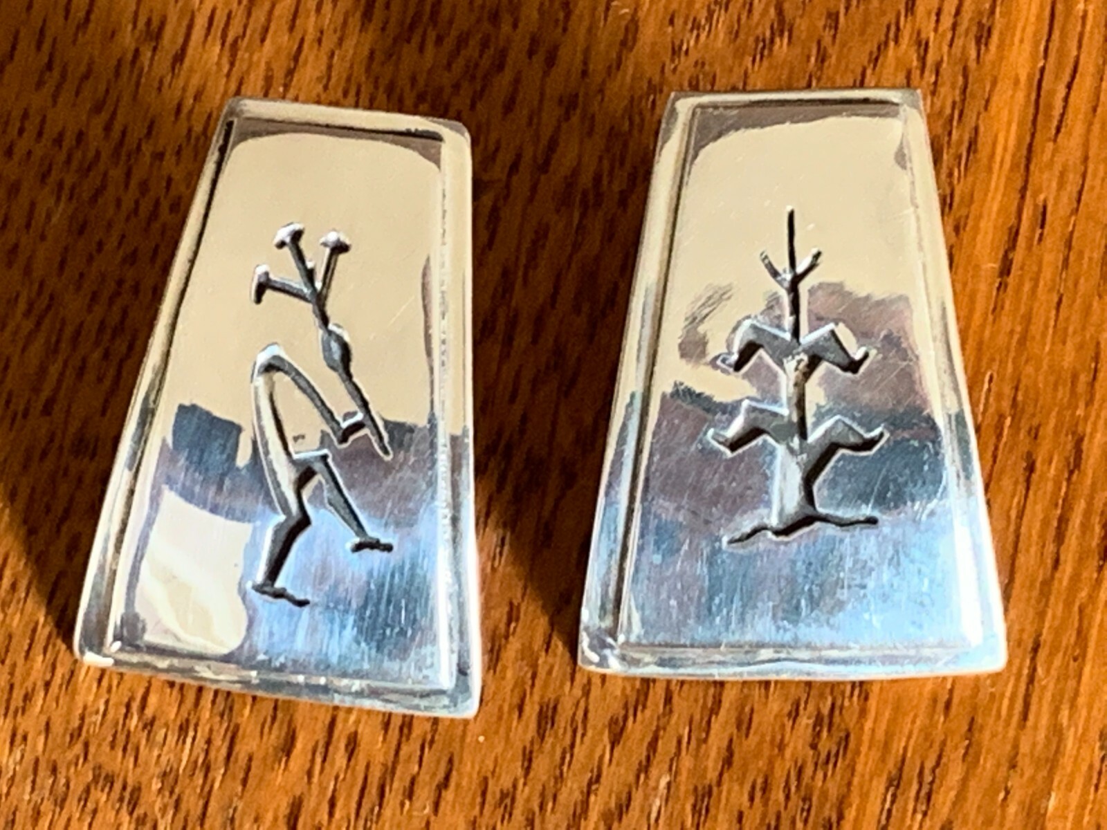 Sterling Silver Rectangular Screw-back Native Ame… - image 9