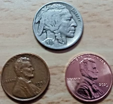 HISTORIC COIN SET (3) BUFFALO - WHEAT & 2025 LINCOLN CENT -SEE PICS BENEFIT VETS