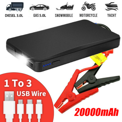 Car Jump Starter 20000mAh Booster Jumper Box Power Bank Battery Charger Portable