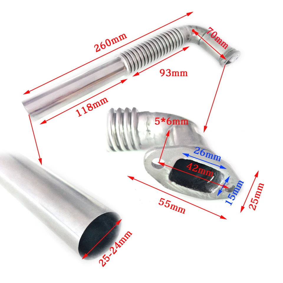 Front Muffler Exhaust Canister Flexible Header Teflon for EME100 DLE111 DLE120CC - Image 3 of 4