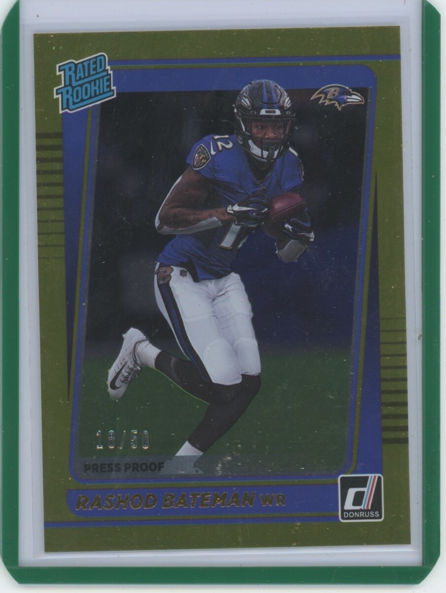 2021 Donruss #265 Rashod Bateman Press Proof Gold #/50