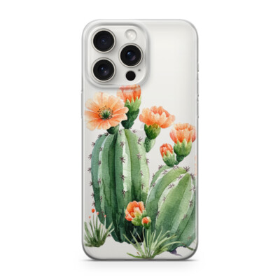 CACTUS GREEN Handy Hülle Transparent für iphone 15 PRO Motiv orange Cactus M7
