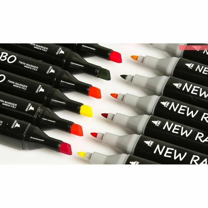PENCILMARCH Marqueurs Noir Couleurs De Croquis Pack De 80 Couleurs