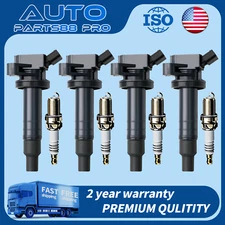 Set of 4 Ignition Coil + Spark Plug UF247 for 2000-08 Toyota Corolla Celica 1.8L