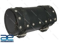 Universal Gabel Kunstleder Werkzeugtasche Rund Motorrad Satteltasche Lenker Gec