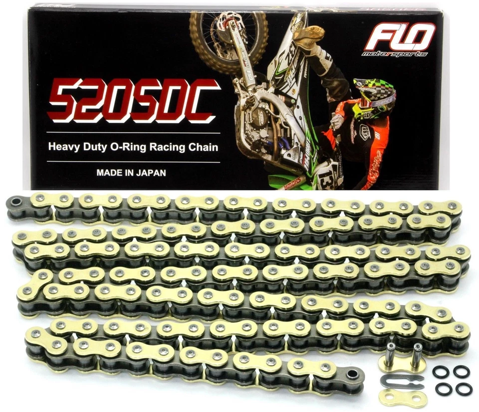 Kit de cadena y piñón de junta tórica de alta resistencia dorado Honda CRF450 CR250 13T / 49T FLO Foto 4 de 4
