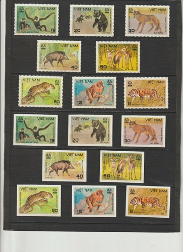 Vietnam Stamp Animals fr. Cuc Phuona Natl. Forest #1116- 1123 Imperf. +Pert MNH