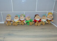 Disney Store Mini Bean Bags Snow White Seven Dwarfs Set Plush 4" All Seven