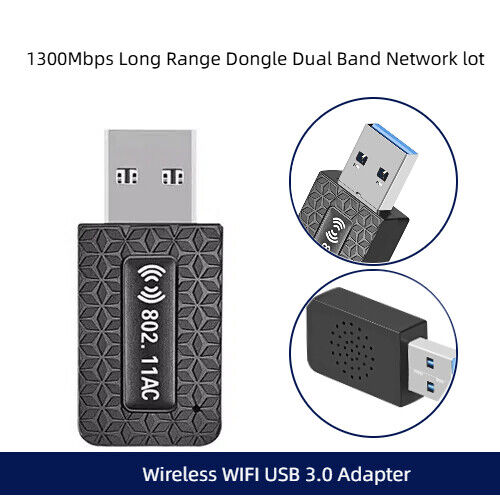 Wireless WIFI USB 3.0 Adapter 1300Mbps Long Range Dongle Dual Band Network lot