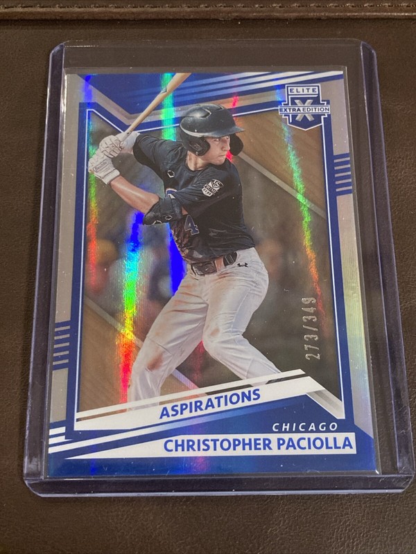2022 Christopher Paciolla Cubs 273/349 SP Elite Extra Edition Aspirations Blue