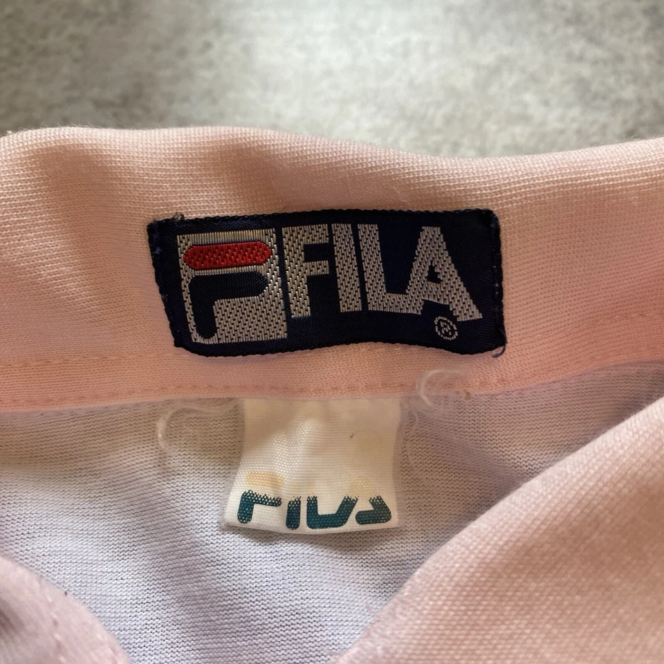 Camisa de tenis Fila vintage de los años 80 para mujer M deportiva atlética 1/4 botón camiseta Foto 4 de 4