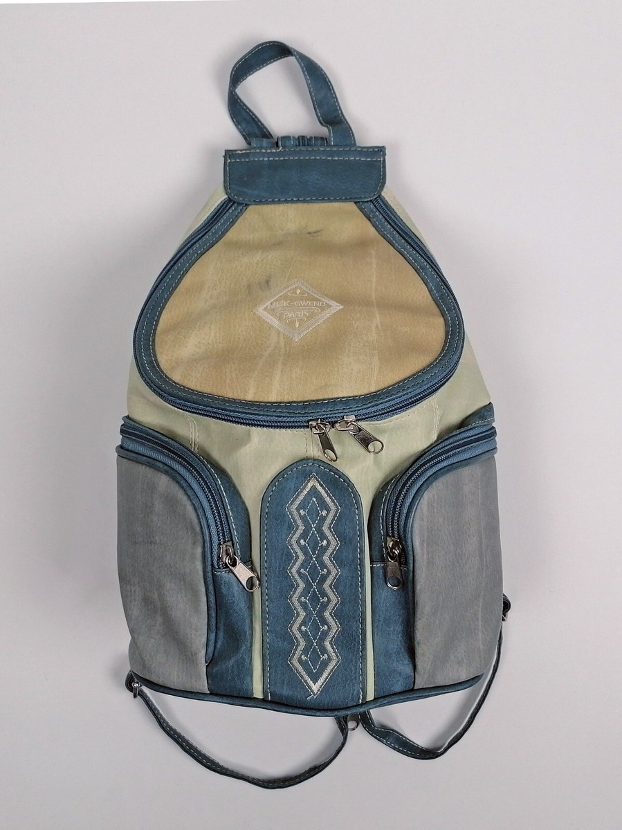 Vintage 90's Y2K Patchwork look Backpack Bag Bucketbag PVC | eBay