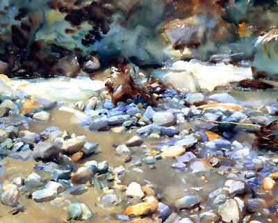 Purtud, Bed of a Glacier Torrent 1904 Painting by John Singer Sargent 8x10'' Art