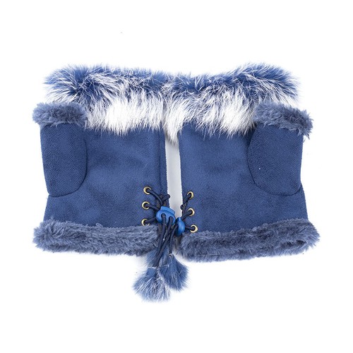 Women Winter Fingerless Suede Fur Gloves Mittens Soft Warm Fleece Lined Warm |l - Picture 22 of 33