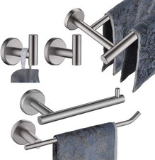 5 Pcs Bathroom Hardware Set Bath Accessories Kit Towel Bar Toilet Wall Mount US