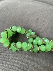 Vintage natural  green  faceted chalcedony and  rhinestone bracelet — photo 7