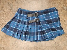 Vintage Authentic Atlanta Kilts Tartan Kilt Wool Scottish Size 40 blue