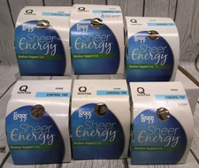 L'eggs Sheer Energy Medium Support Pantyhose Control Top Q Suntan Lot of 6 Pairs
