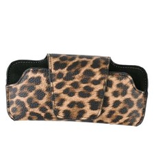 Sunglass Holder for Car Visor, Car Sunglasses Holder Leather, Leopard