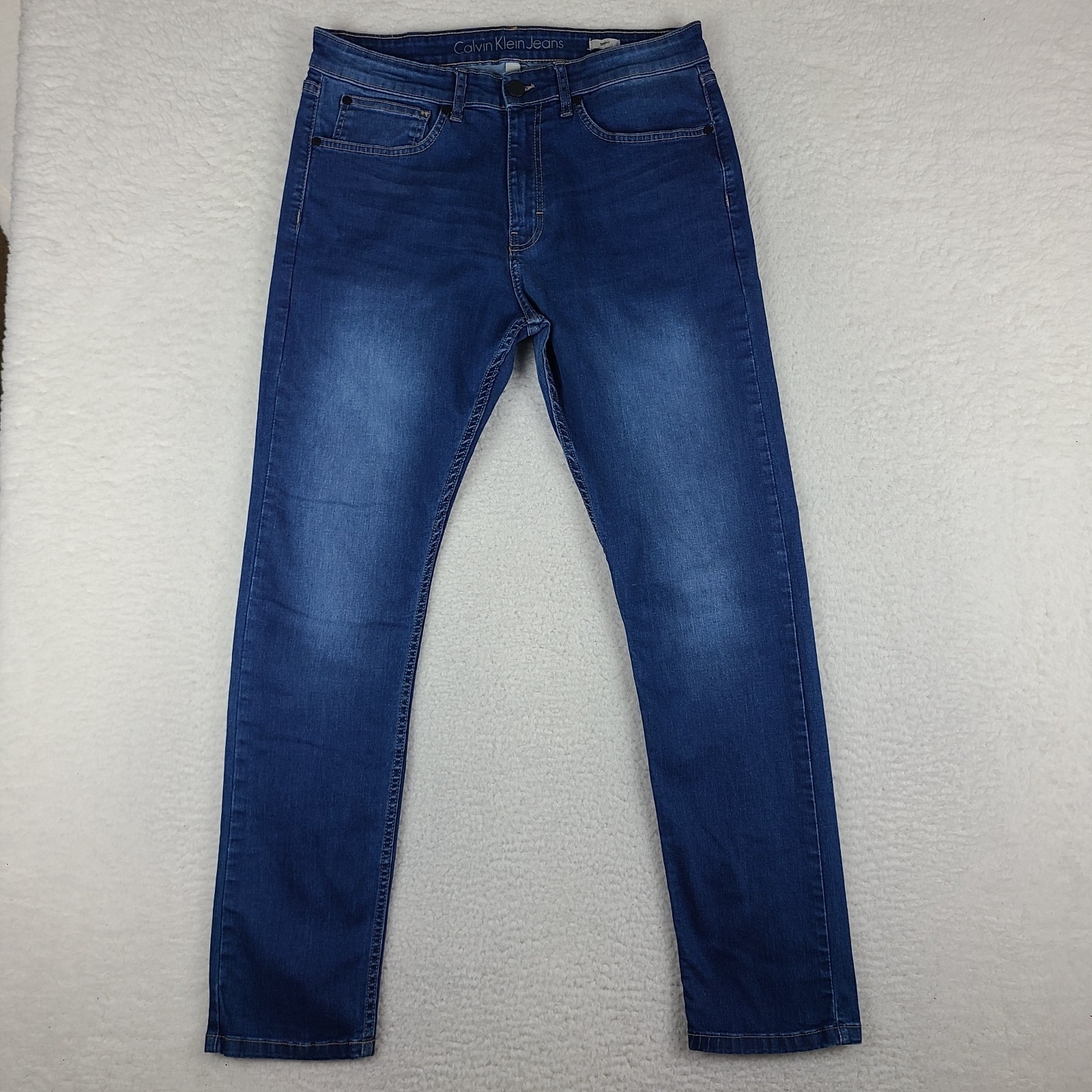 Calvin Klein Jeans Mens 32x32 Blue Skinny Dark Wash Denim