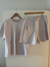 Zara Men's M Sweatpants 2-Piece Sweatsuit Light Pink Shorts