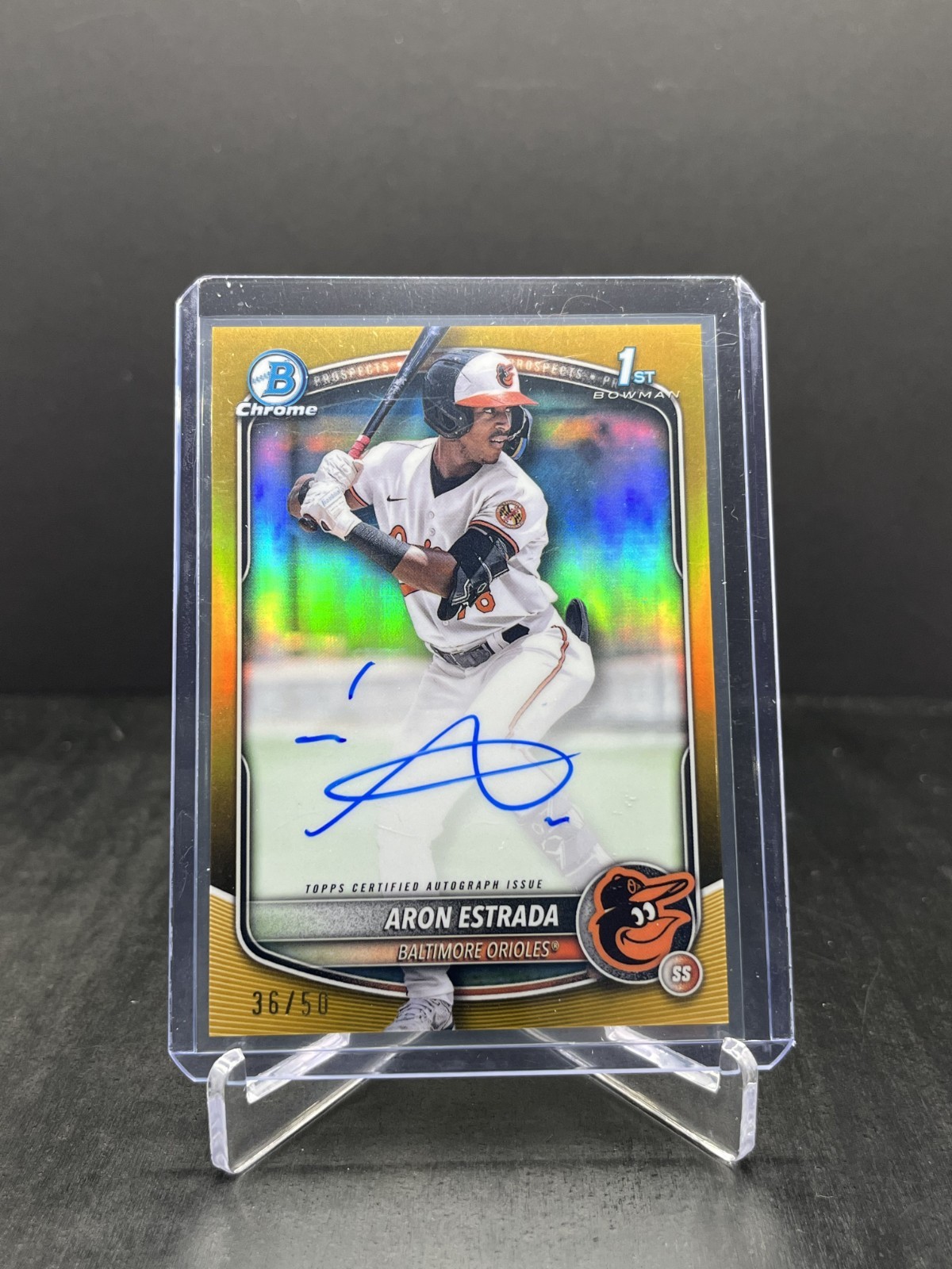 2025 Bowman Baseball Aron Estrada 1st Chrome Autograph Auto Gold 36/50 #CPA-AES