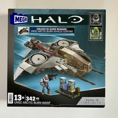 MEGA Halo UNSC Arctic Burn Wasp HXL04 Building Set 342pcs Spinning Engines