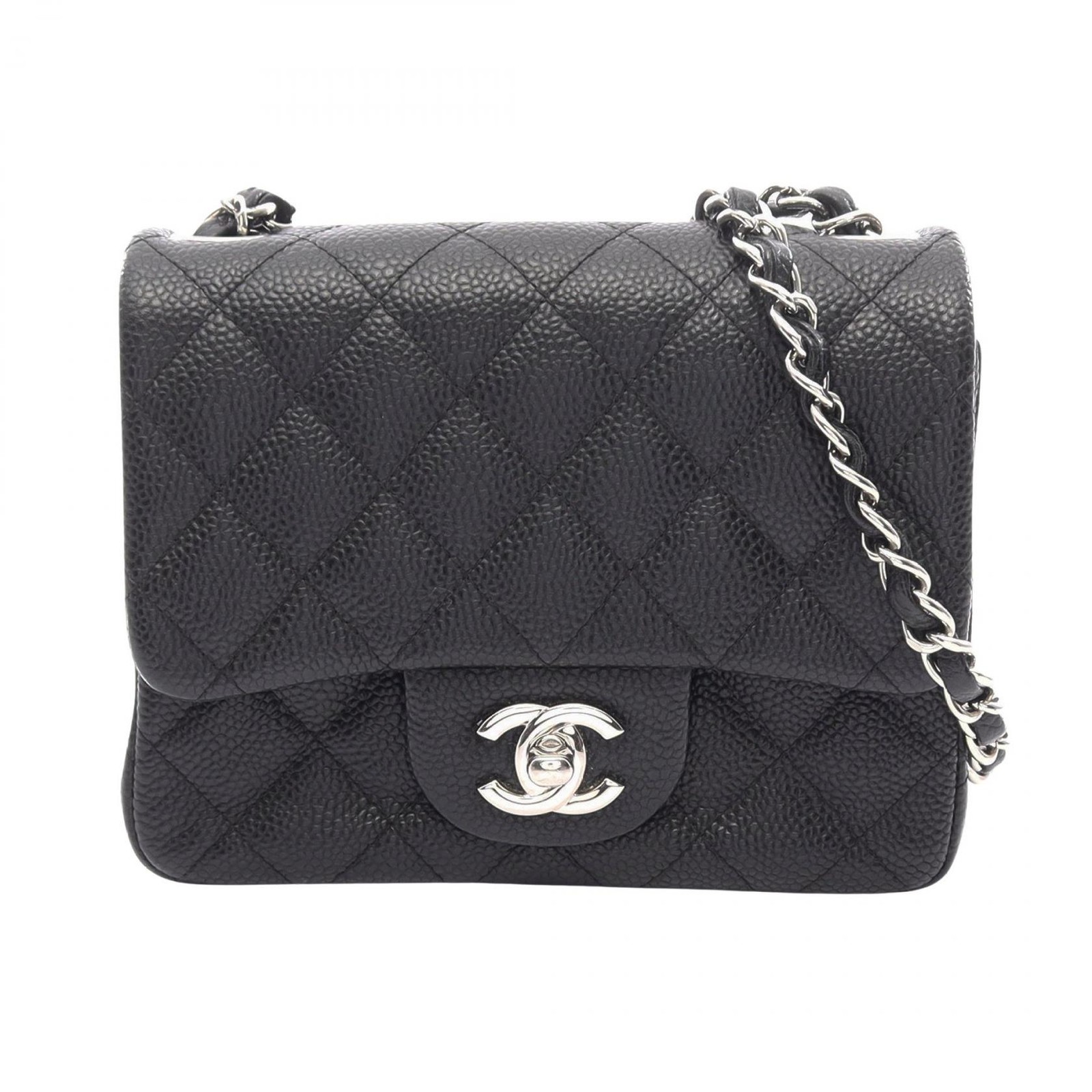CHANEL Mini Matelasse Chain Shoulder Crossbody Bag A35200 leather Black Used CC