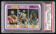1981-82 Topps Team Leaders Kareem Abdul-Jabbar Norm Nixon #55 PSA 8 HOF 0r45