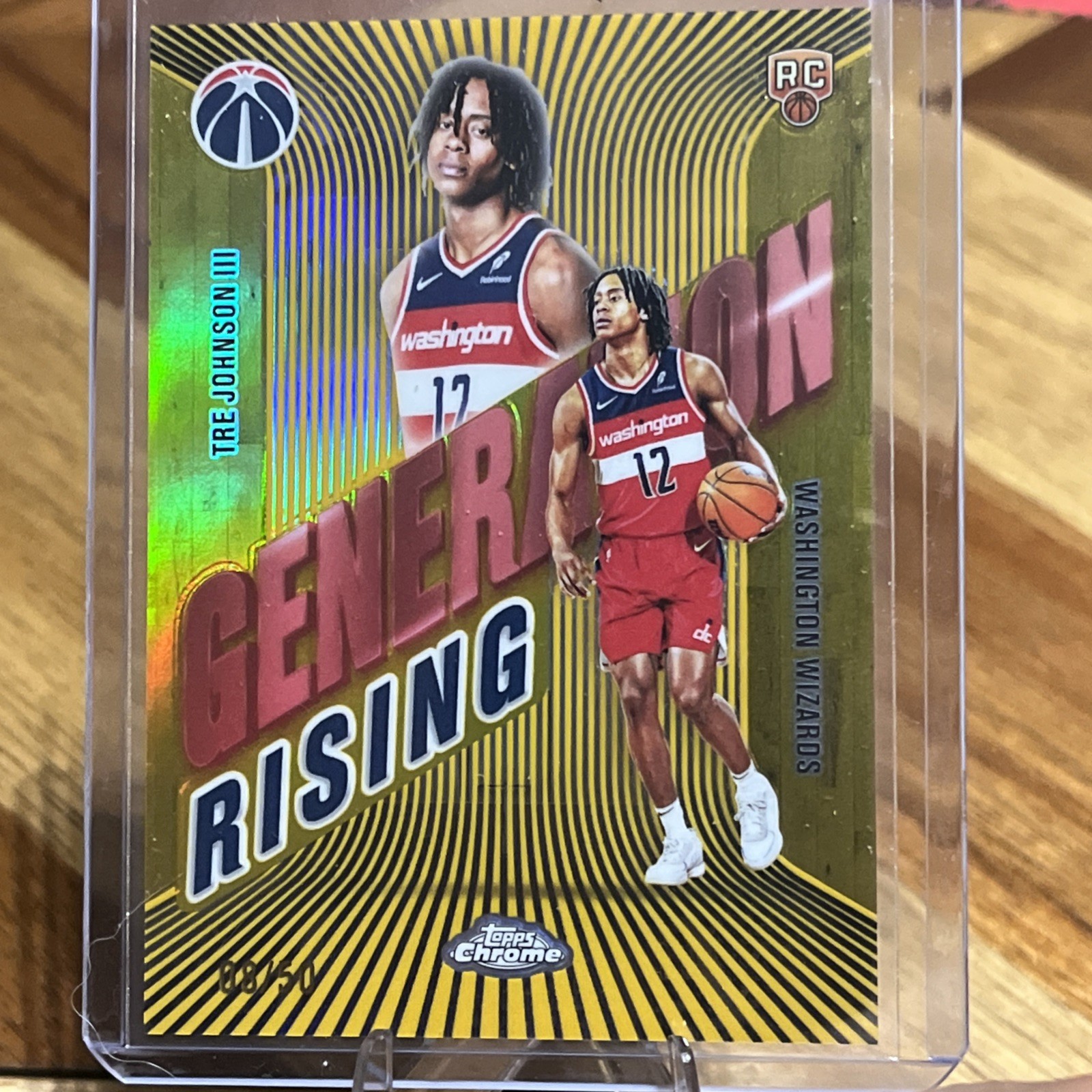 2025 Topps Chrome Generation Rising Tre Johnson True Gold /50