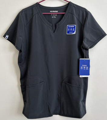 Scrubstar Women s Size Medium Pewter Performance Notch Neck Scrub Top NEW