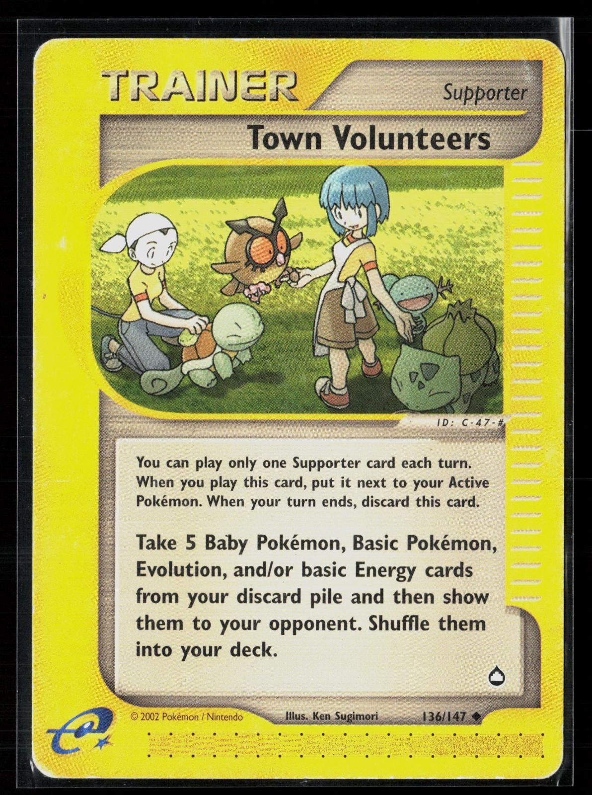 Town Volunteers 136/147 Uncommon Aquapolis WOTC Vintage Ereader Pokemon HP