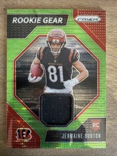 JERMAINE BURTON 2024 PRIZM ROOKIE GEAR PATCH NEON GREEN PULSAR RC Q4860