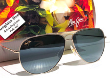 Maui Jim HAUOLI XL 62mm Shiny Gold POLARIZED Crystal Grey Lens Sunglass 674-16A