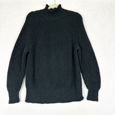 J Crew Relaxed Rollneck Sweater Size Small NWT Black Slouchy Cotton Timeless