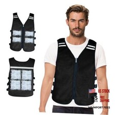Cooling Vest for Men Women, Reflective Ice Vest with 32 PCS Ice XX-Large Black