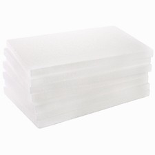 7 Pack Craft Foam Blocks, 17x11x1 Inch White Foam Rectangle Blocks, Polystyre...