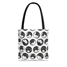 Stylish Dog Lover Tote Bag, Pet Gifts, Black and White Dog Design, ... 