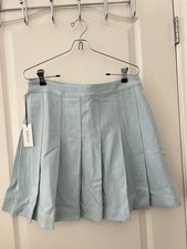 Babaton Perspective Mini Skirt Size 8 No Stress Bleach Blue Pleated Aritzia NWT