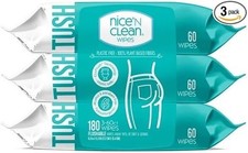 Nice 'N Clean Adult Flushable Wipes 3 X 60 Count  Personal Cleansing Wipes Ma