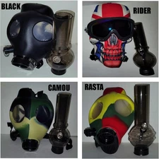 Silicone Gas Mask with Acrylic Water Pipe - 4 MODELS TO CHOOSE FROM - Get yours!