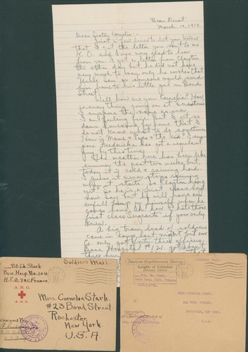 1919 WWI AEF Letter Base Hospital 104 Beaune France Red Cross Soldier Letter Lot