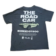 Ford Shelby GT500 The Road Car Size Medium Mens Dark Gray 2 Sided T-Shirt Faded
