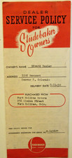 1950 Studebaker Service Policy For Studebaker Owners Fold Out Brochure 10x8
