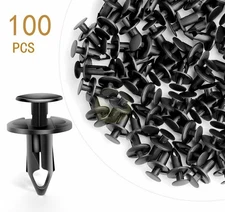 100X 8mm Bumper Clips Retainer Auto Car Plastic Rivets Fastener Fender Push US