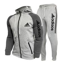 Popular Men'S Fleece Warm tracksuit, Cardigan Sports Sweatshirt + gym pants Set