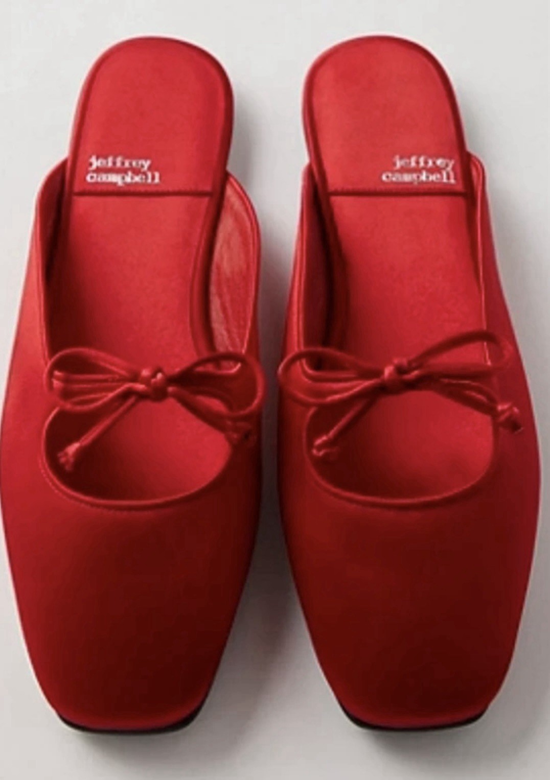 JEFFREY CAMPBELL Elaine Ballet Mules in red size 10 Floor models  $148