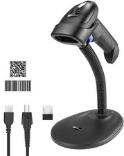 Wireless 1D 2D Barcode Scanner with Stand NetumScan Portable Automatic QR Cod...